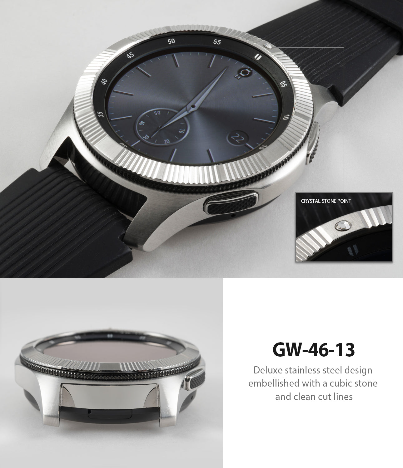 high gloss stainless steel finish with simple patterns deeply engraved for long lasting color