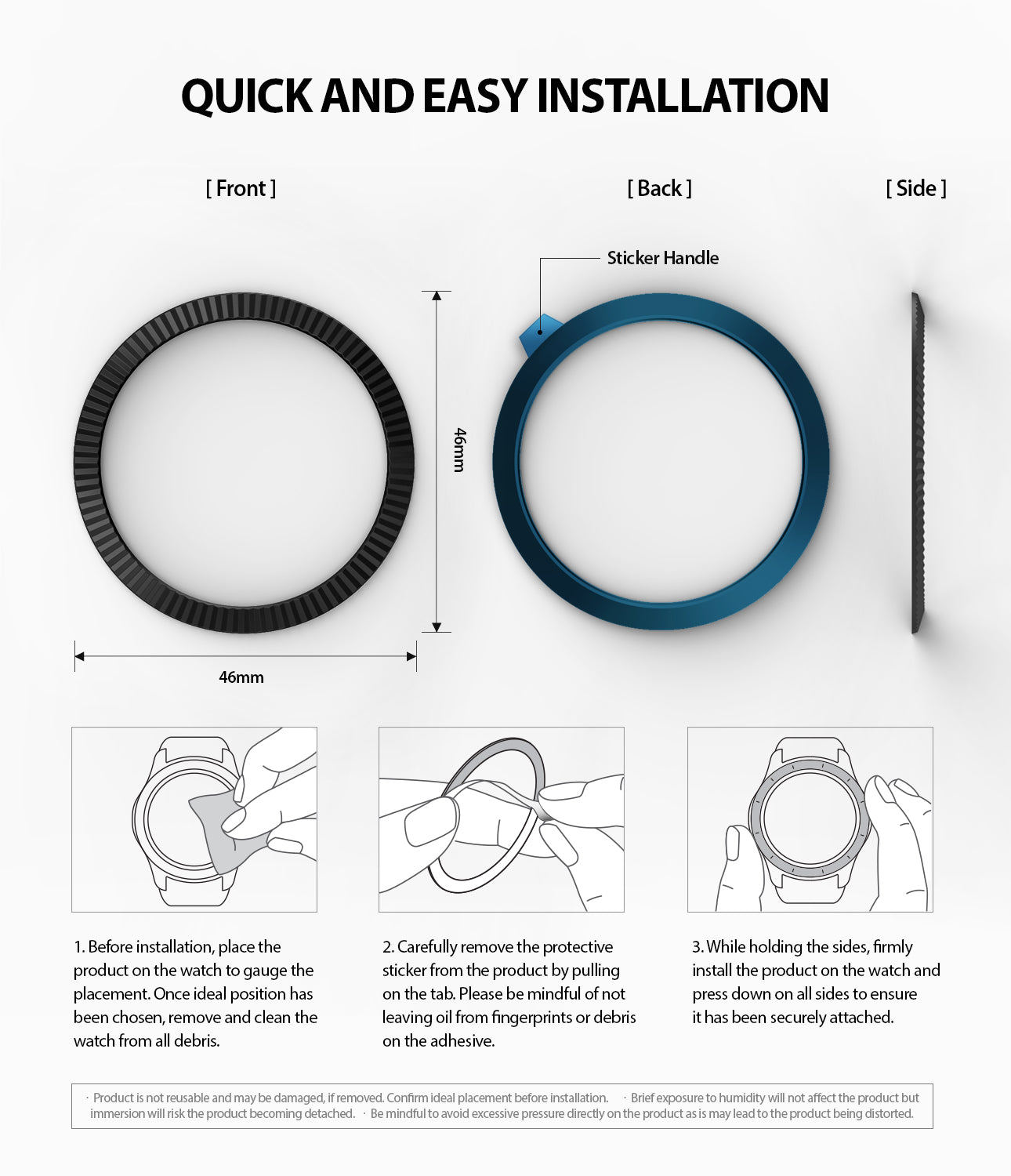 quick and easy installation guide of bezel styling for galaxy watch 46mm, gear s3 frontier and classic