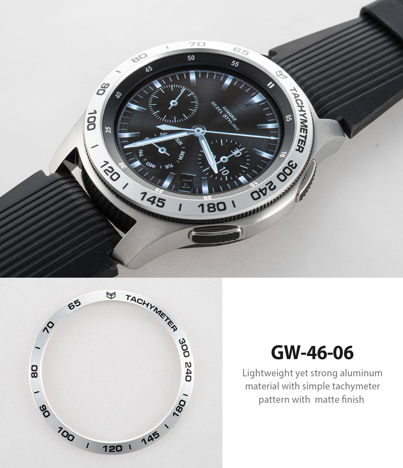 simple tachymeter pattern with matte finish for samsung galaxy watch 46mm