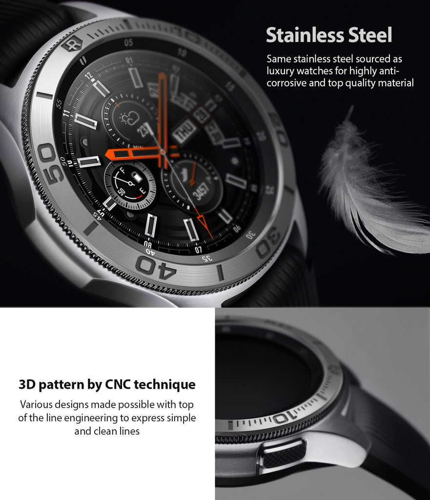 bezel styling made of stainless steel, highly anti corrosive and top quality material with 3d pattern marking by cnc technique