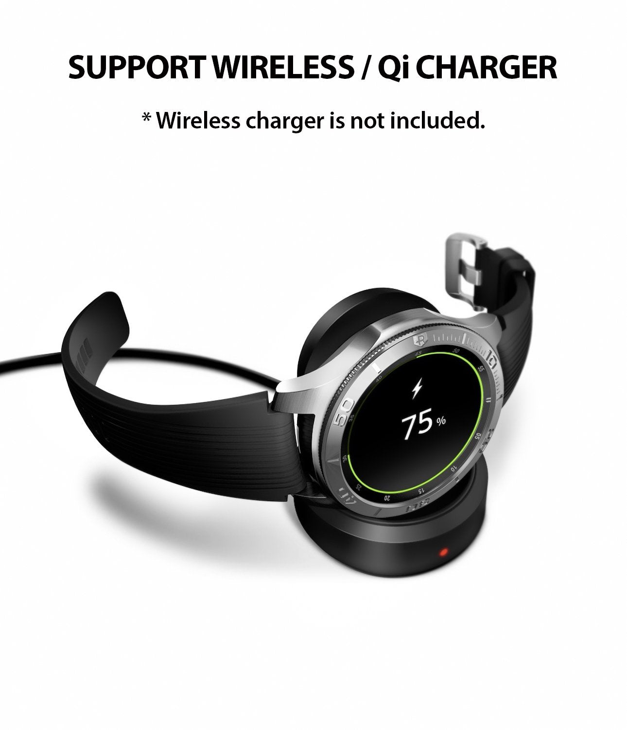 ringke bezel styling supporting wireless, qi charging with the case on