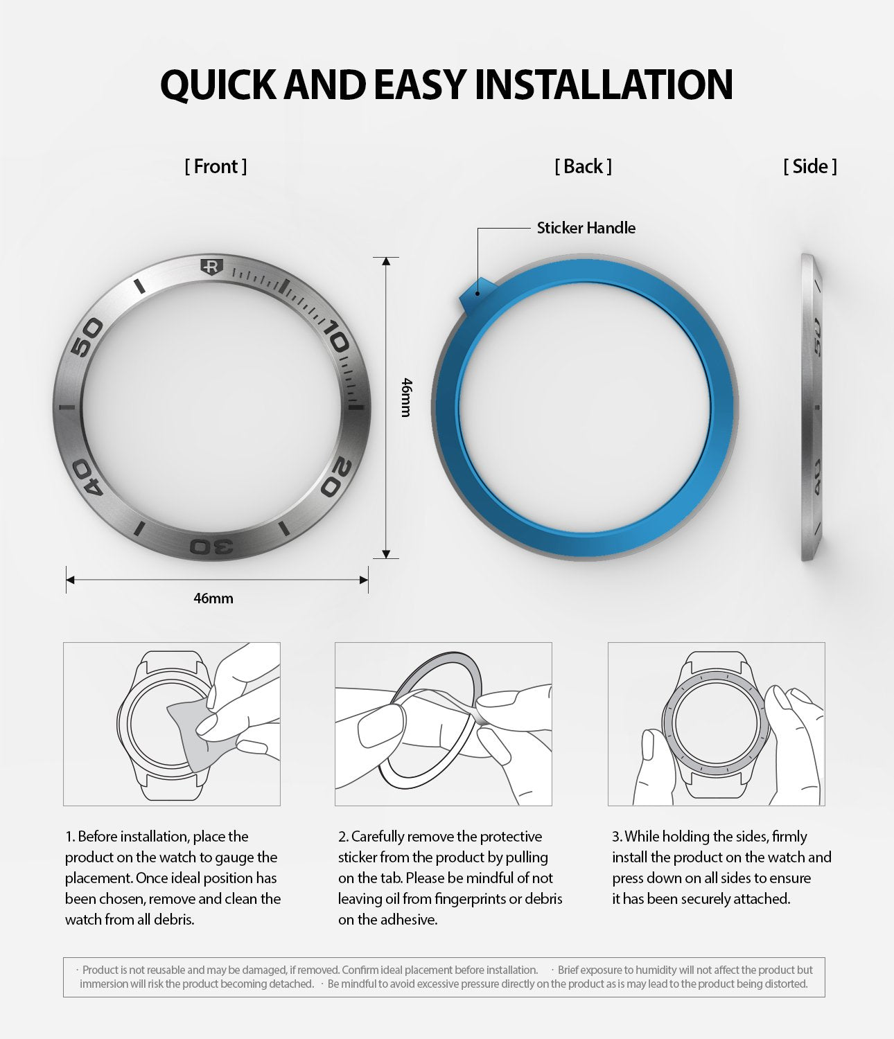 ringke bezel styling for samsung galaxy watch 46mm silver stainless steel installation guide
