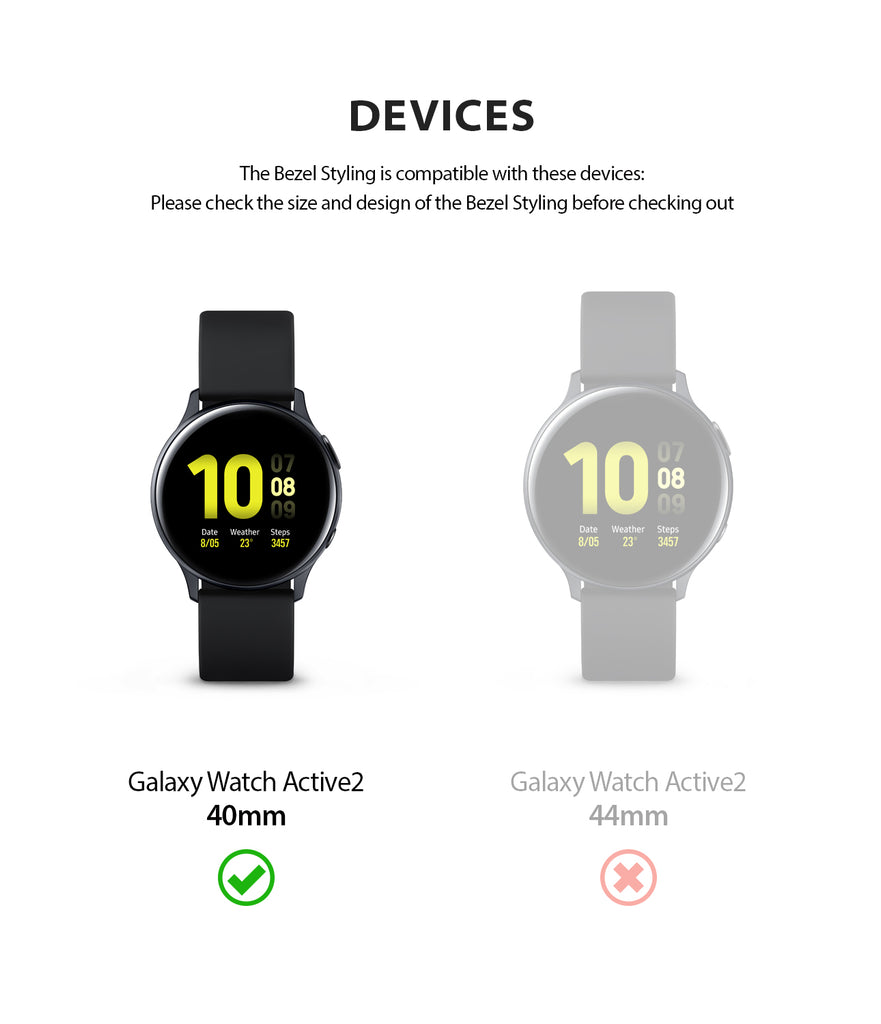 ringke bezel styling for galaxy watch active 2 40mm made with high quality stainless steel size compatibility