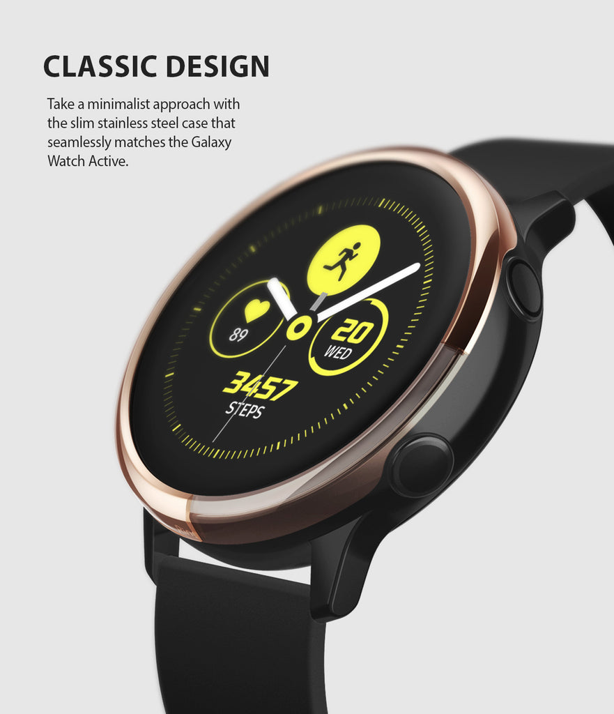 ringke bezel styling for galaxy watch active stainless steel minimalistic design to seamlessly match the device
