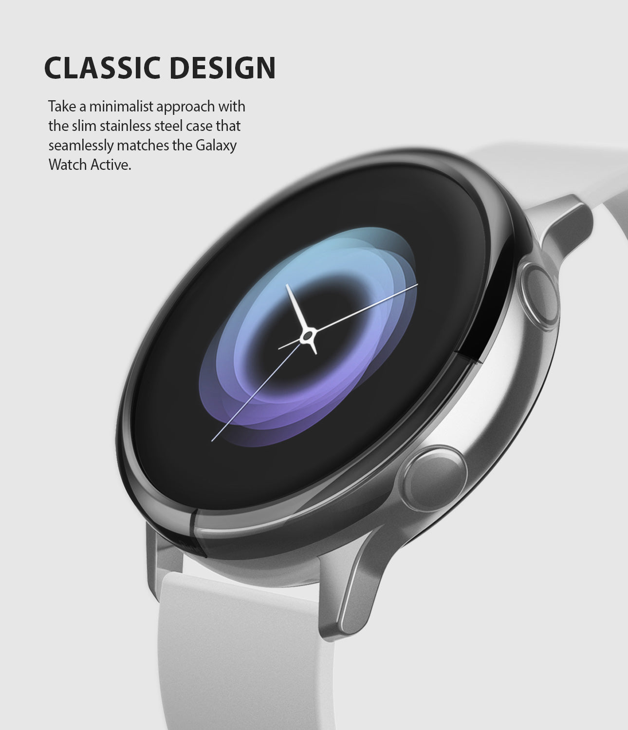 ringke bezel styling for galaxy watch active stainless steel minimalistic design to seamlessly match the device