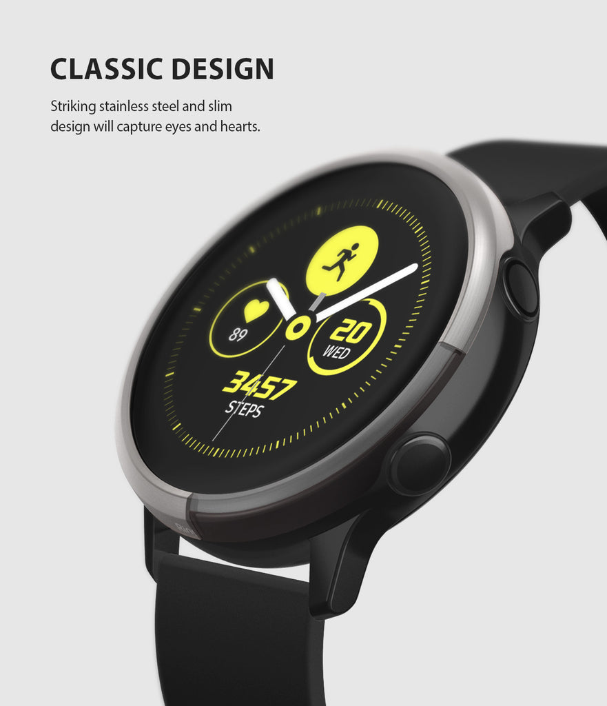 ringke bezel styling for galaxy watch active stainless steel minimalistic design to seamlessly match the device