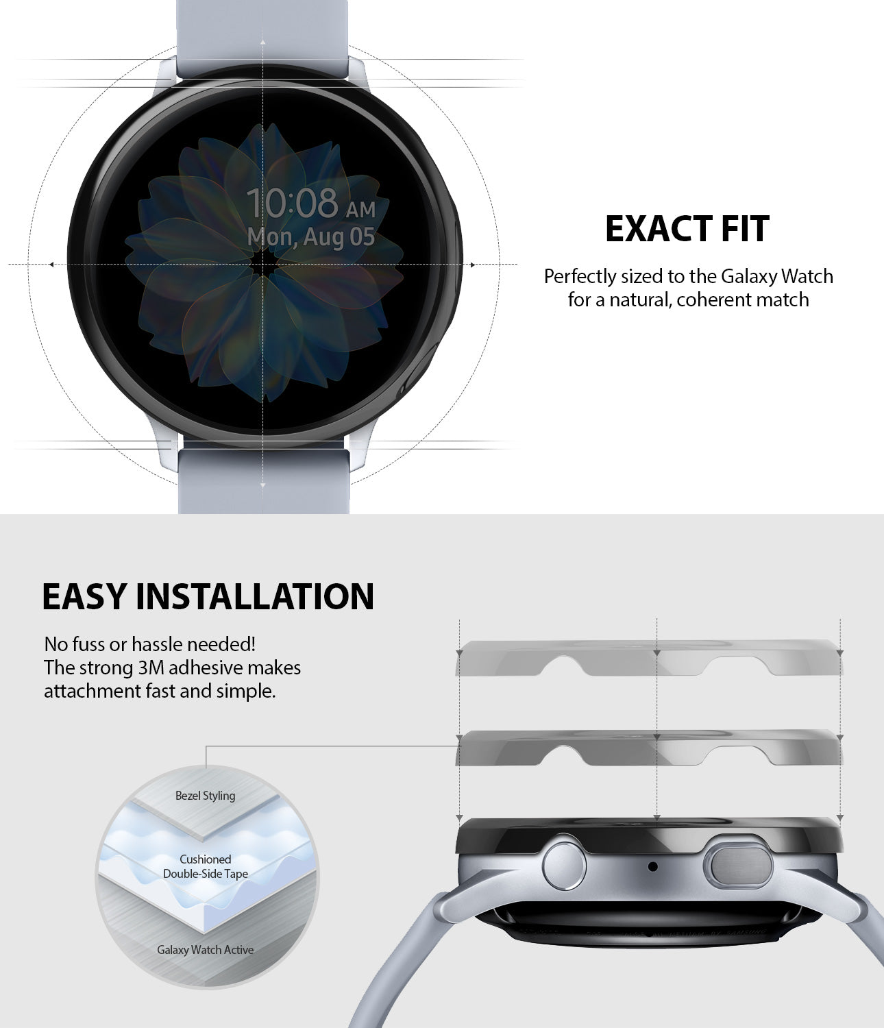 ringke bezel styling for galaxy watch active 2 40mm made with high quality stainless steel scratch resistant material