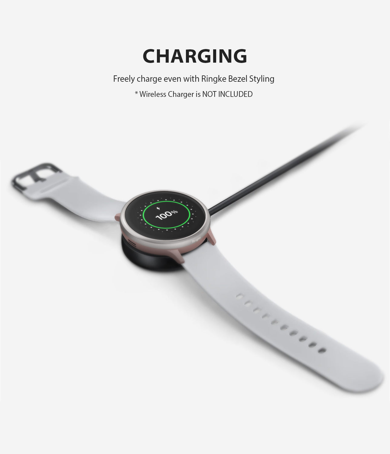 ringke bezel styling for galaxy watch active 2 40mm made with high quality stainless steel wireless charging compatible