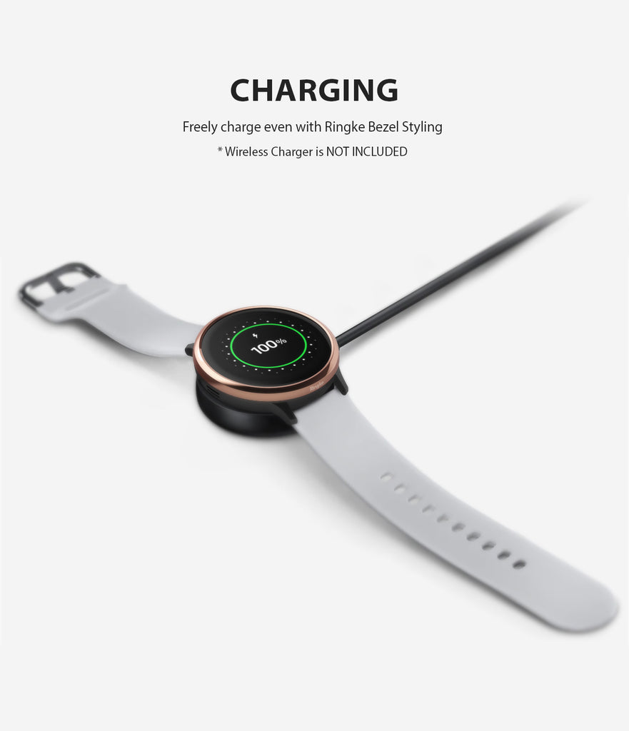 ringke bezel styling for galaxy watch active 2 44mm stainless steel compatible with wireless charging