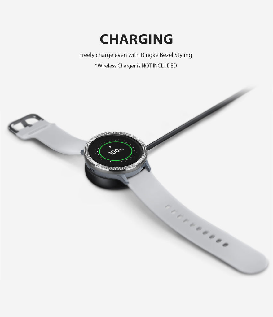 ringke bezel styling for galaxy watch active 2 44mm stainless steel compatible with wireless charging