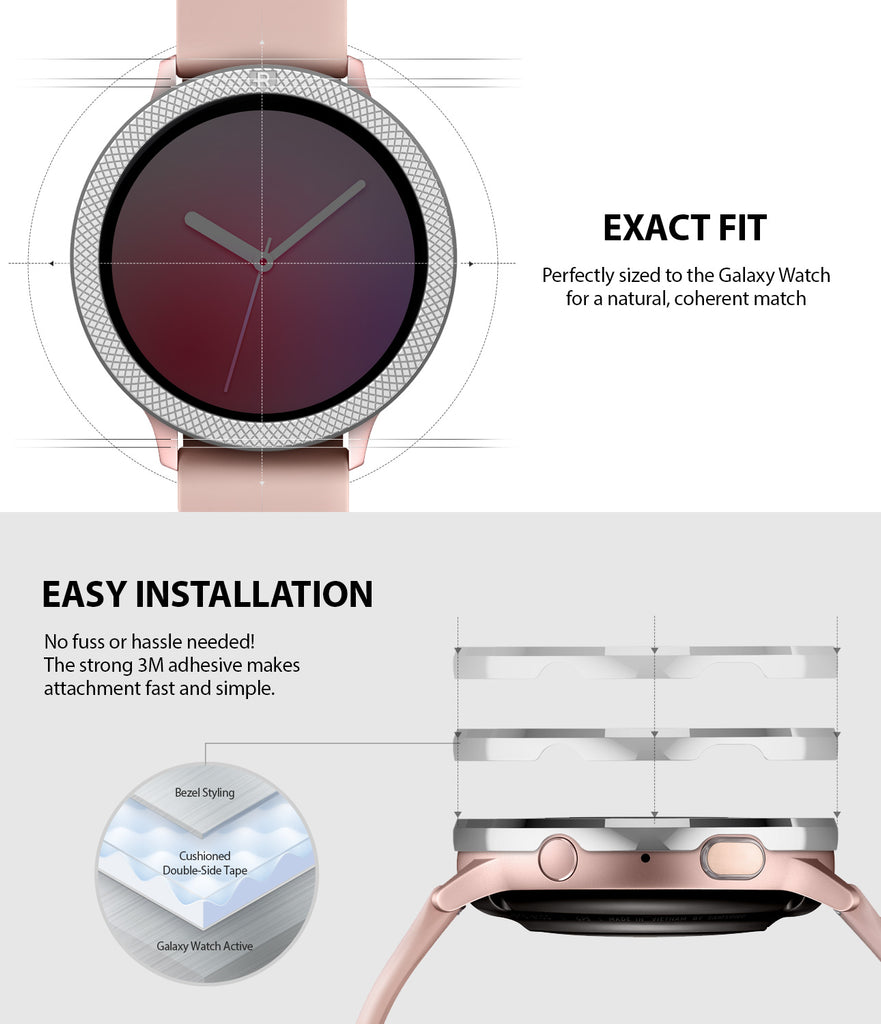 ringke bezel styling for galaxy watch active 2 44mm stainless steel seamless fit and easy installation