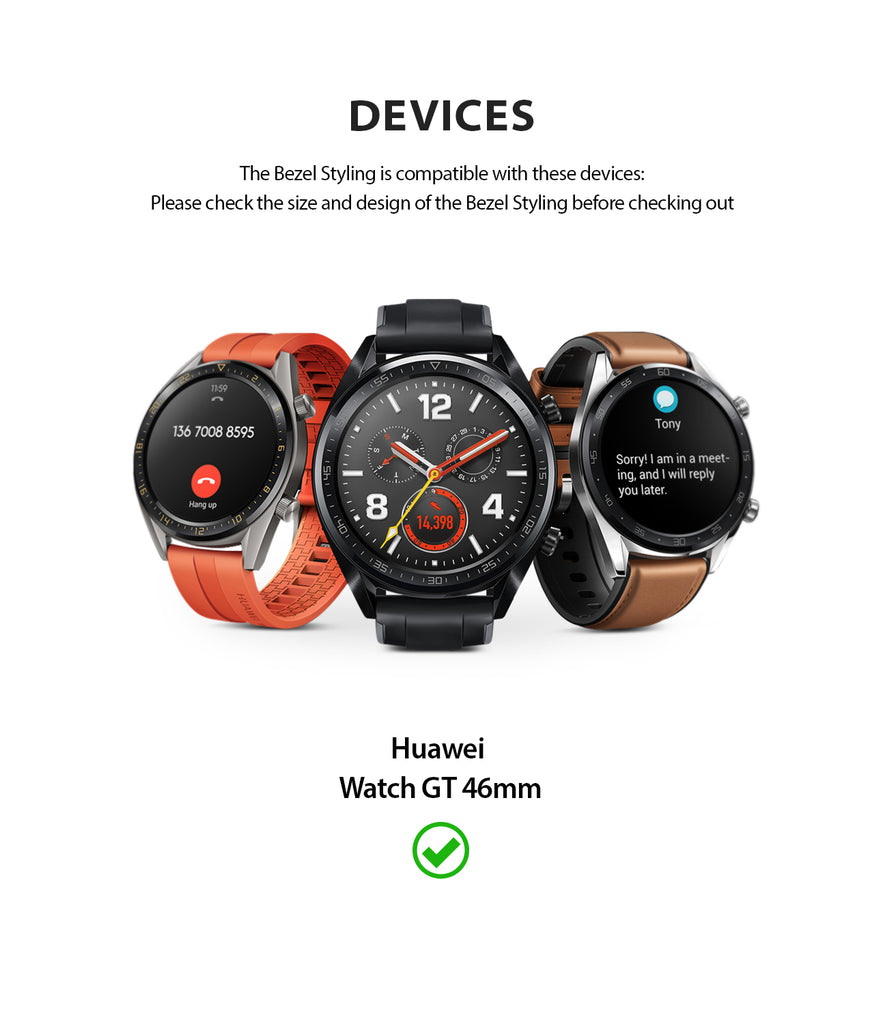 Ringke Bezel Styling for Huawei Watch GT 46mm 46-03 Black, compatible device