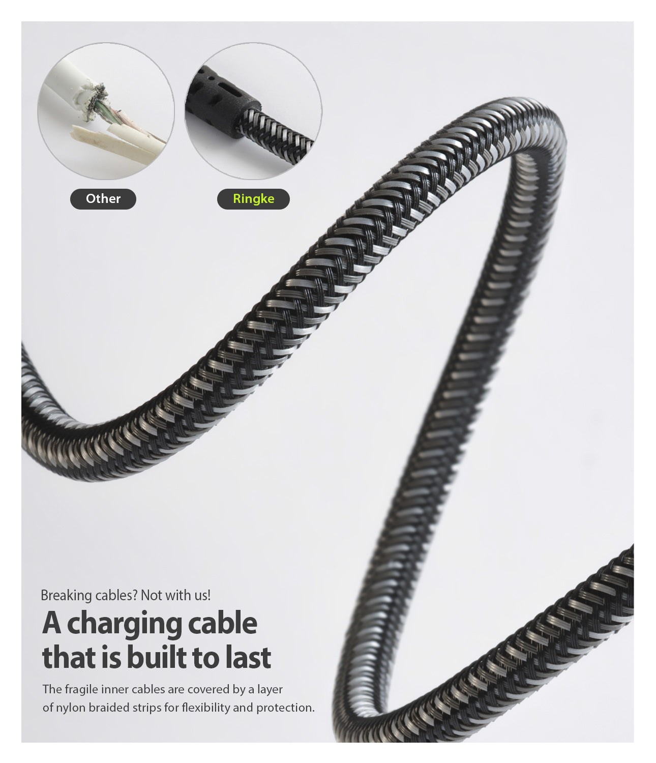 built to last with a layer of nylon braided strips for flexibility and protection