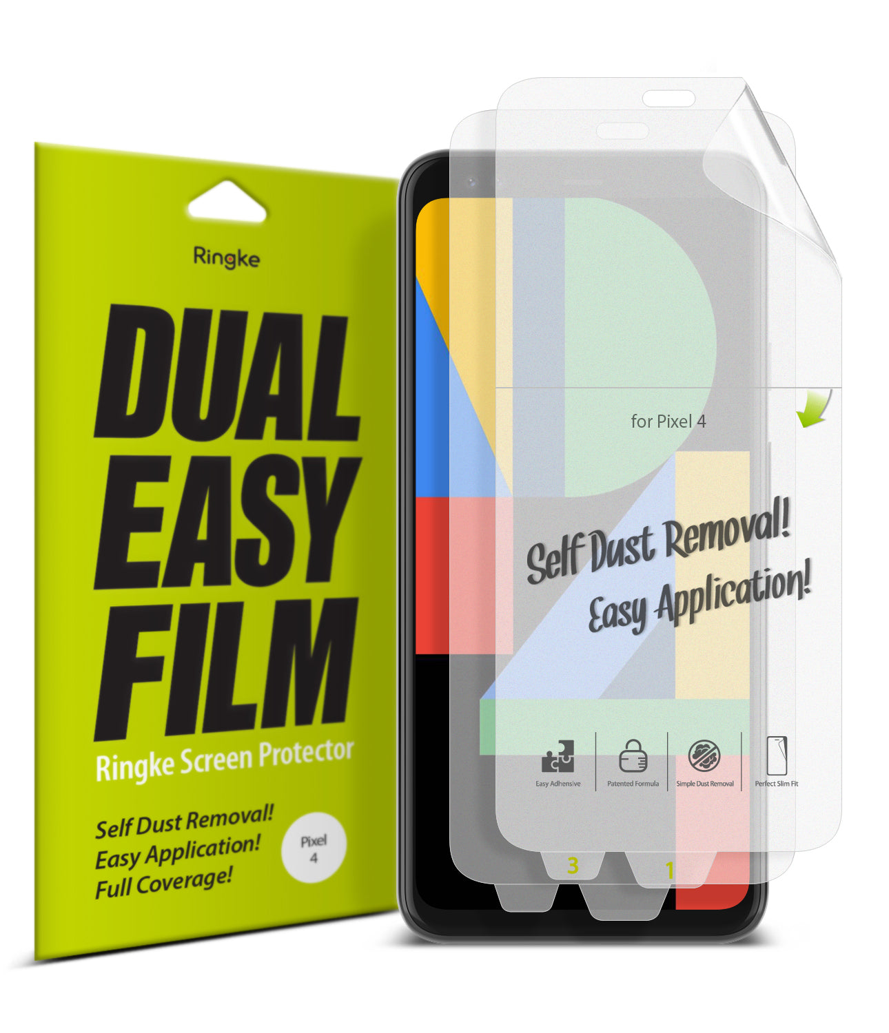 Ringke Google Pixel 4 Screen Protector, Dual Easy Film