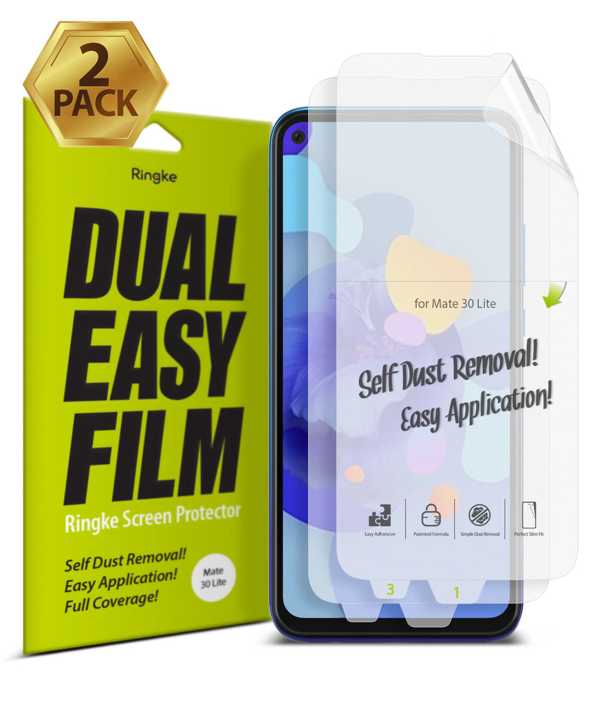 Huawei Mate 30 Lite [Dual Easy Full Cover] Screen Protector [2 Pack]