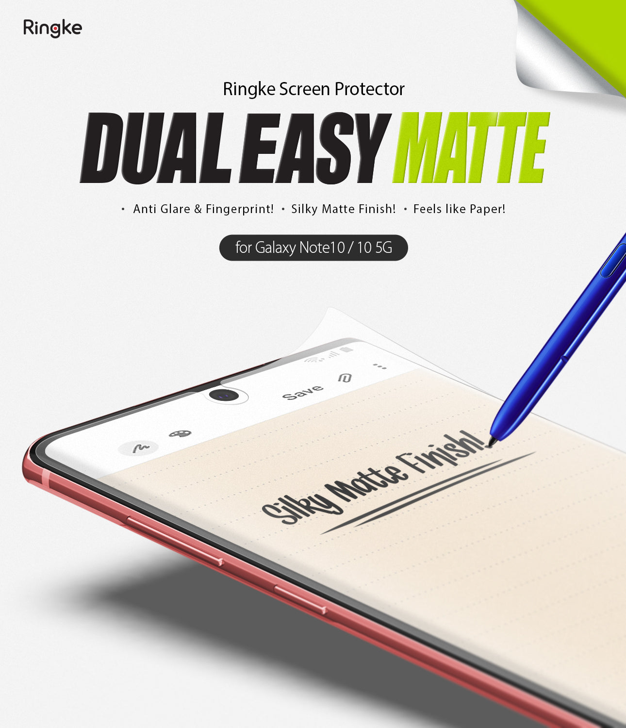 ringke dual easy film for galaxy note 10