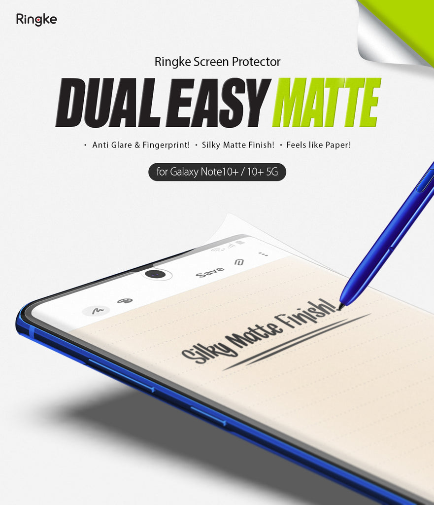 Galaxy Note 10 Plus [Dual Easy Film Matte] Screen Protector [2 Pack]