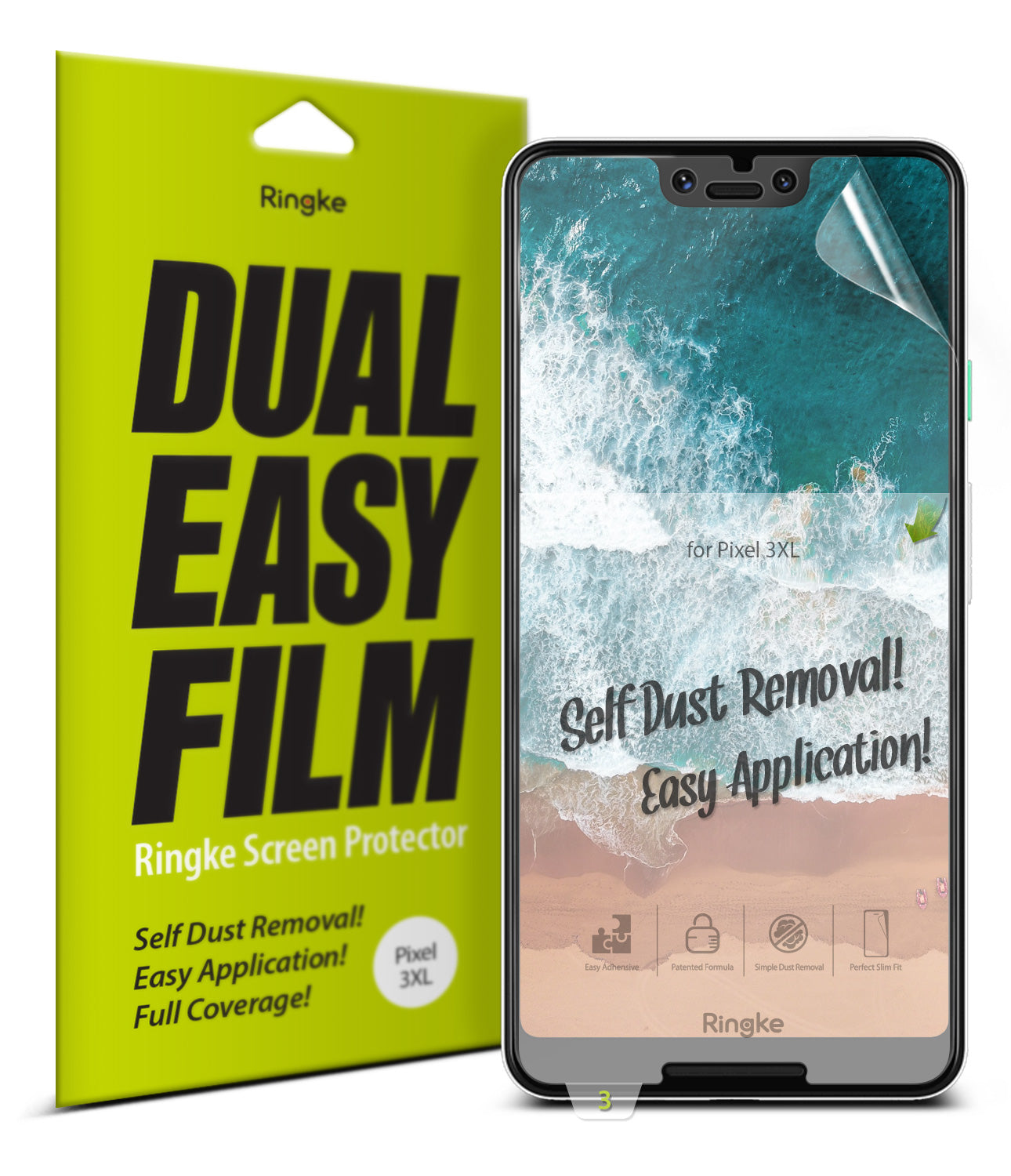 Google Pixel 3 XL Screen Protector | Dual Easy Film