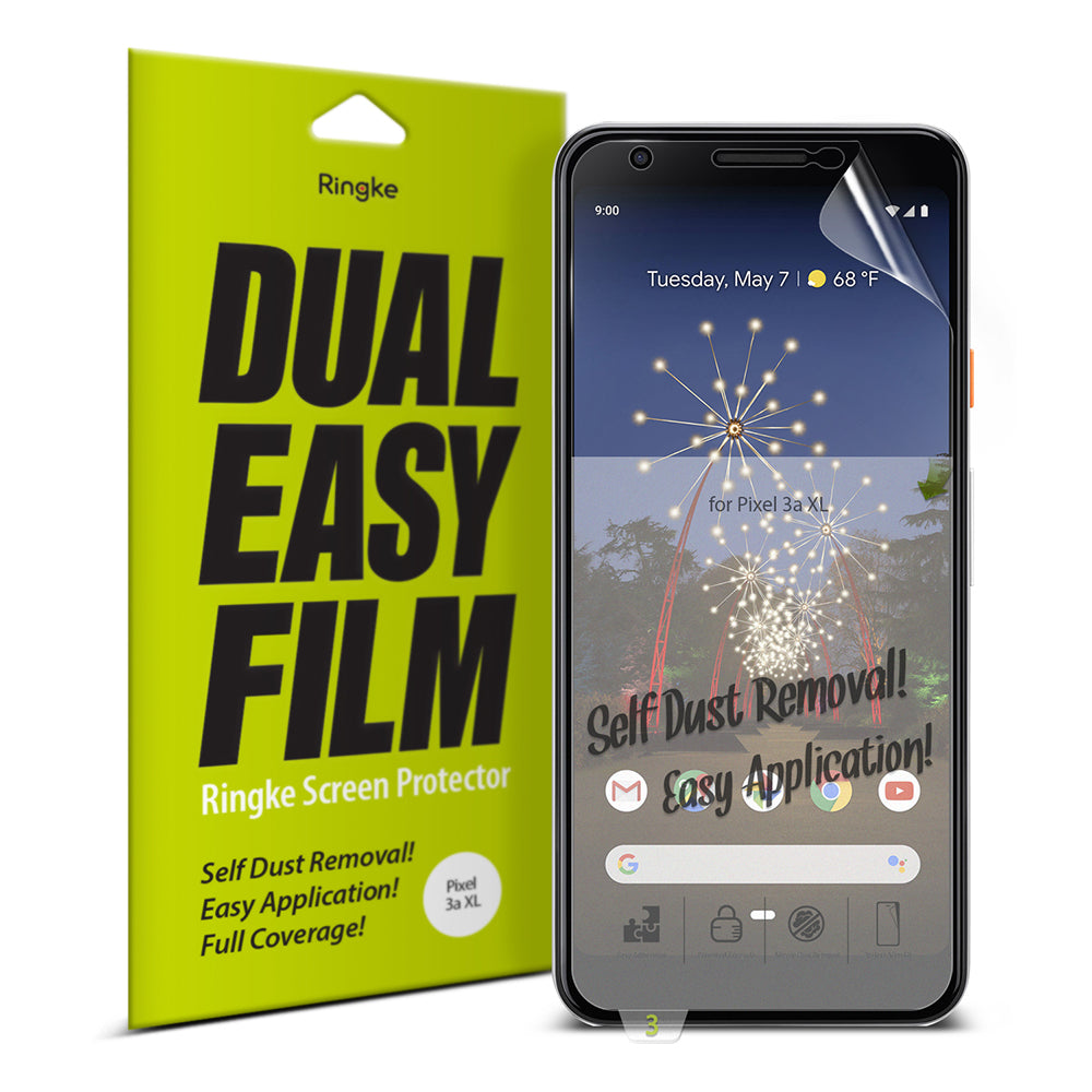 Ringke Dual Easy Film [2 Pack] Designed for Google Pixel 3a XL Screen Protector
