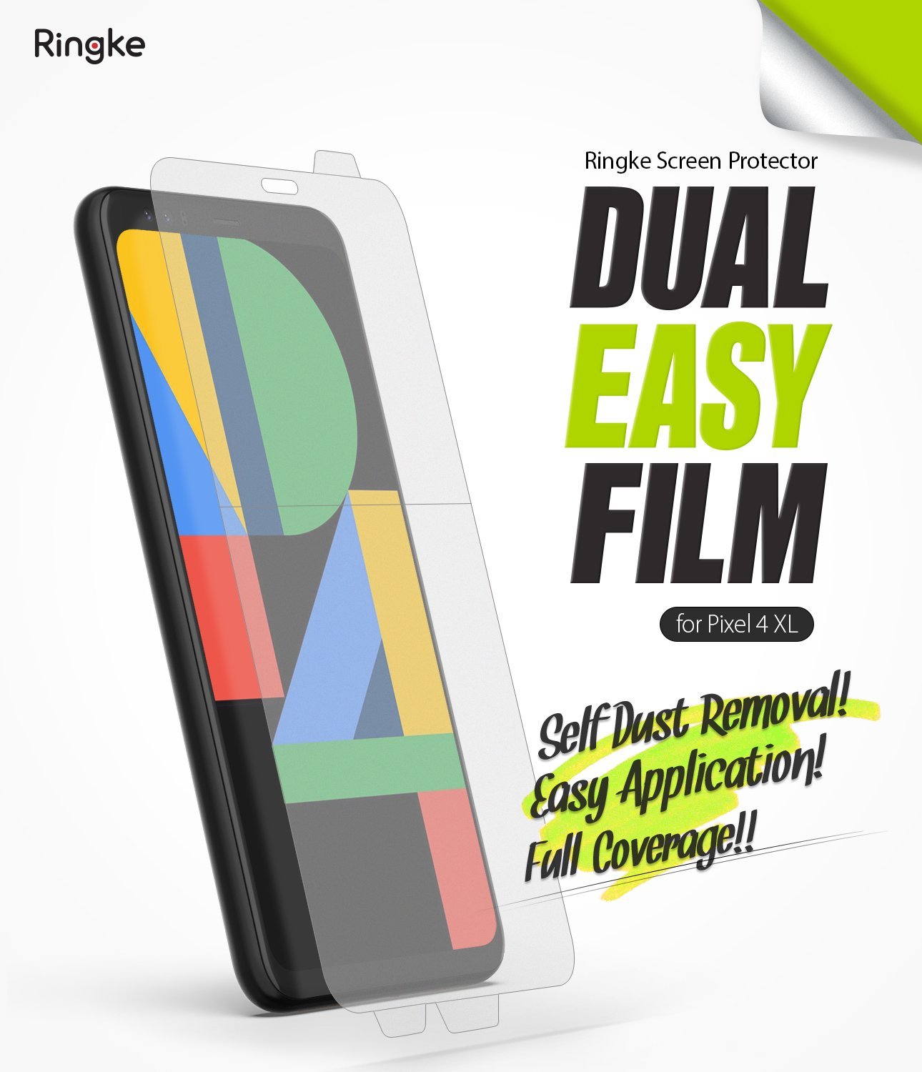 Google Pixel 4 XL, Ringke Dual Easy Film, Screen Protector
