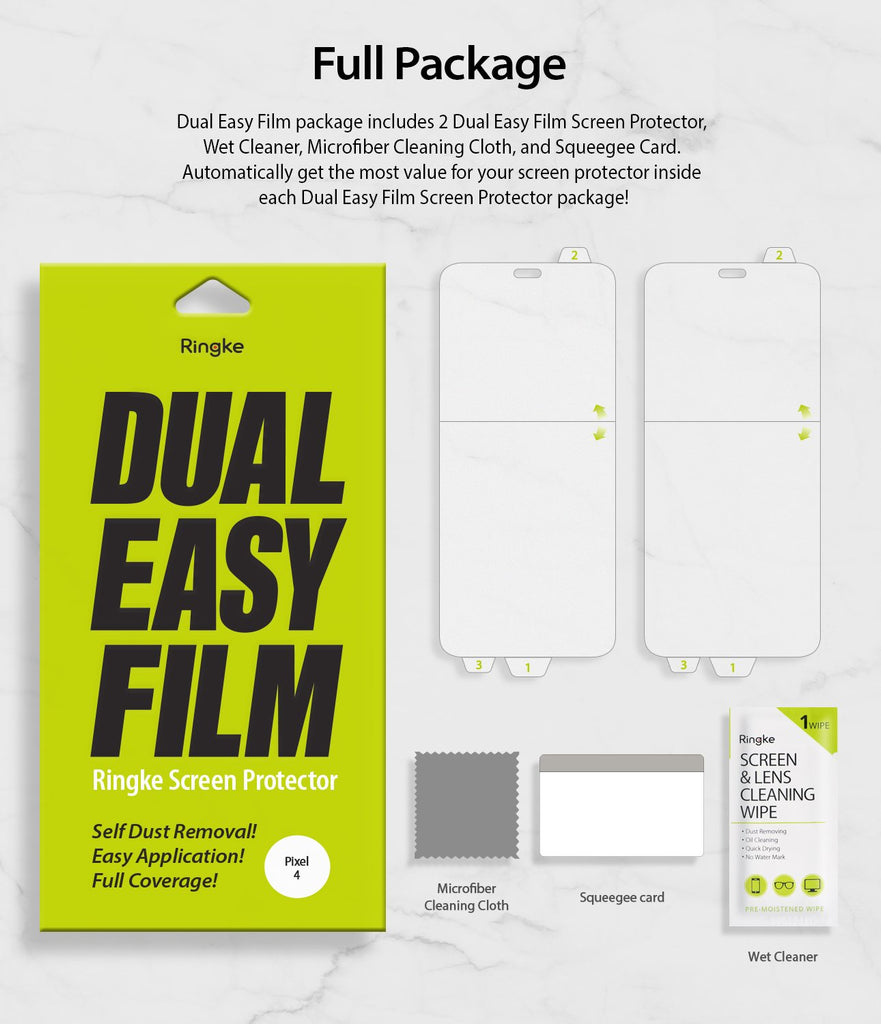 Google Pixel 4 [Dual Easy Full Cover] Screen Protector [2 Pack]