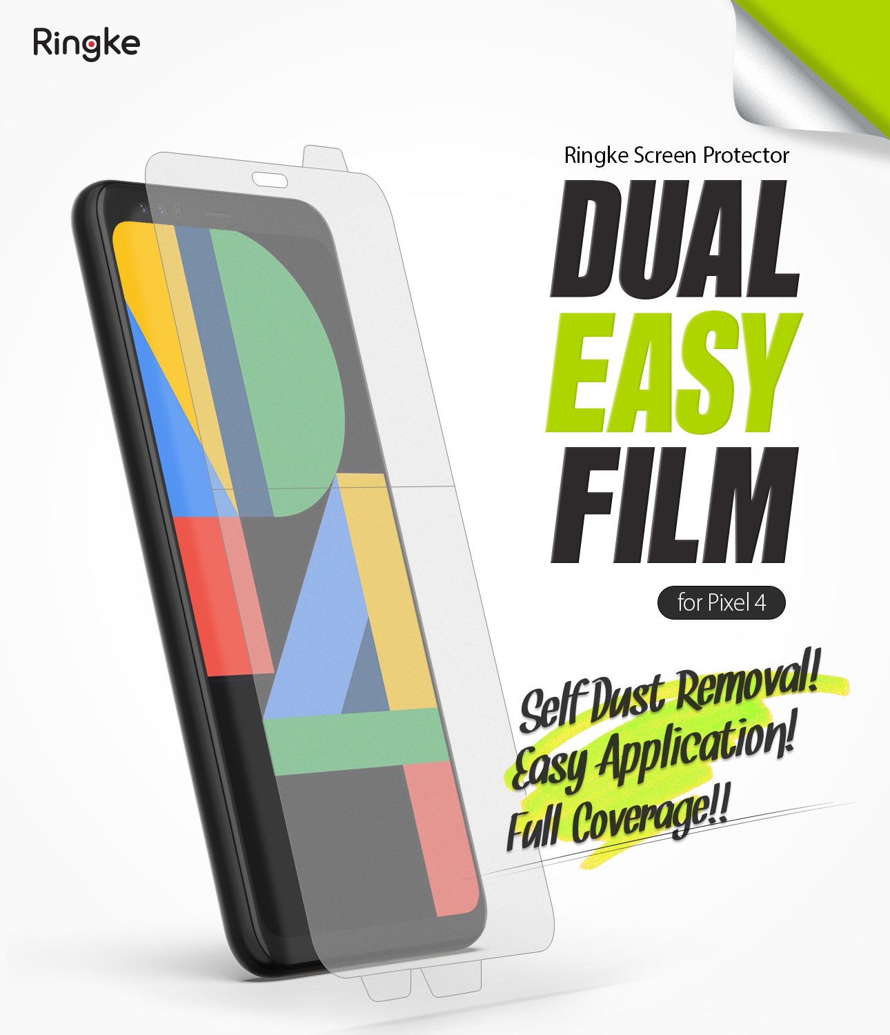 Ringke Google Pixel 4 Screen Protector, Dual Easy Film