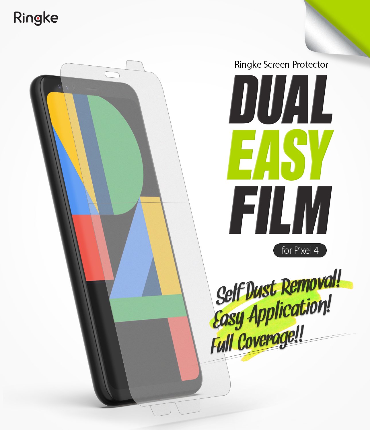 Ringke Google Pixel 4 Screen Protector, Dual Easy Film