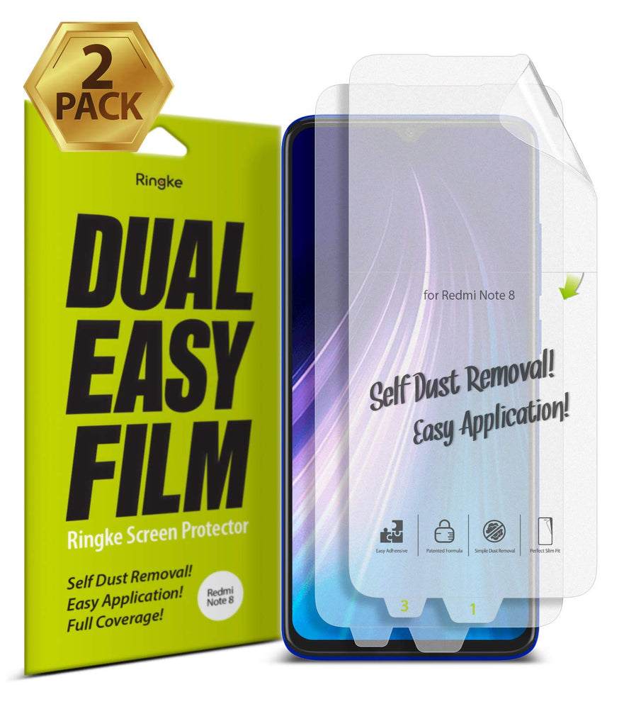 Ringke Dual Easy Film (2 Pack) Designed for Xiaomi Redmi Note 8 Screen Protector (2019)