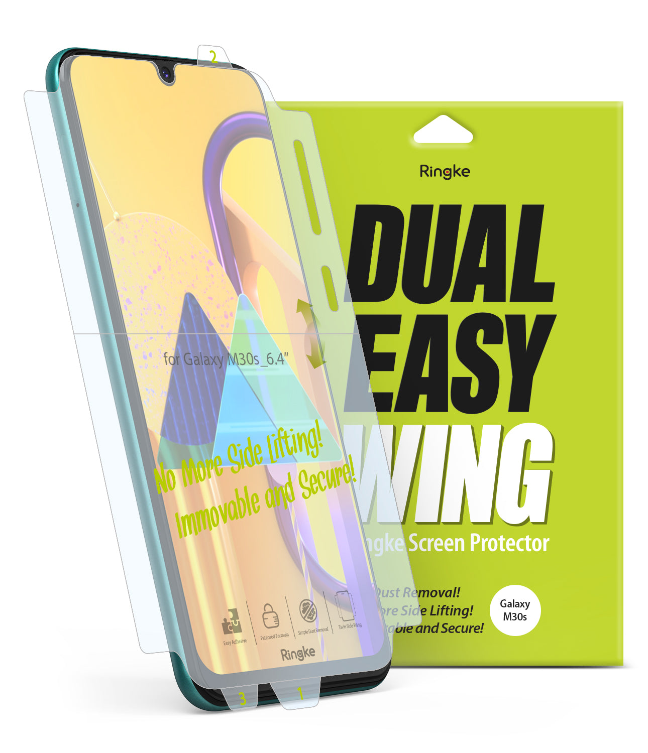 ringke dual easy film wing for galaxy m30s