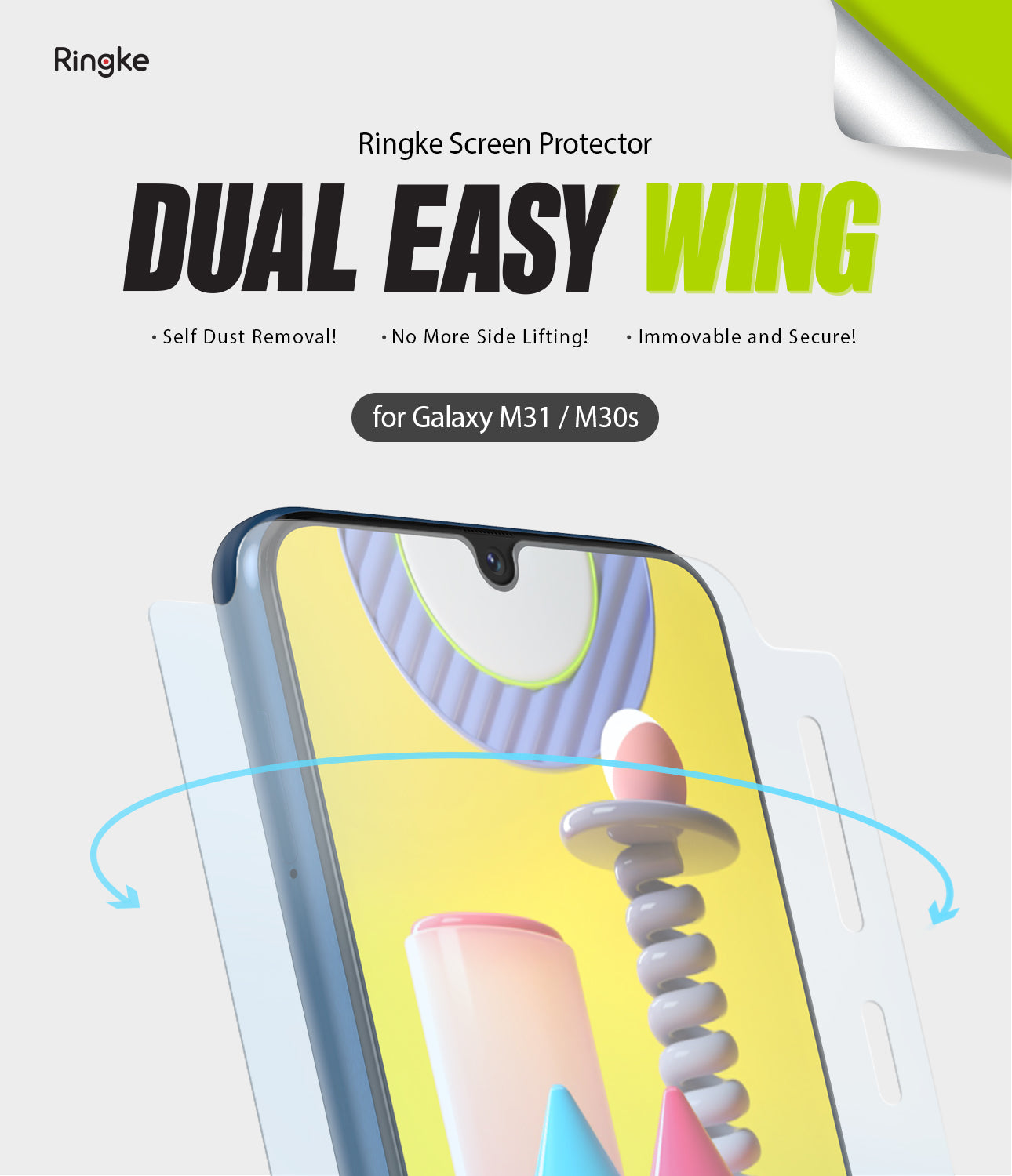 ringke dual easy film wing for galaxy m30s