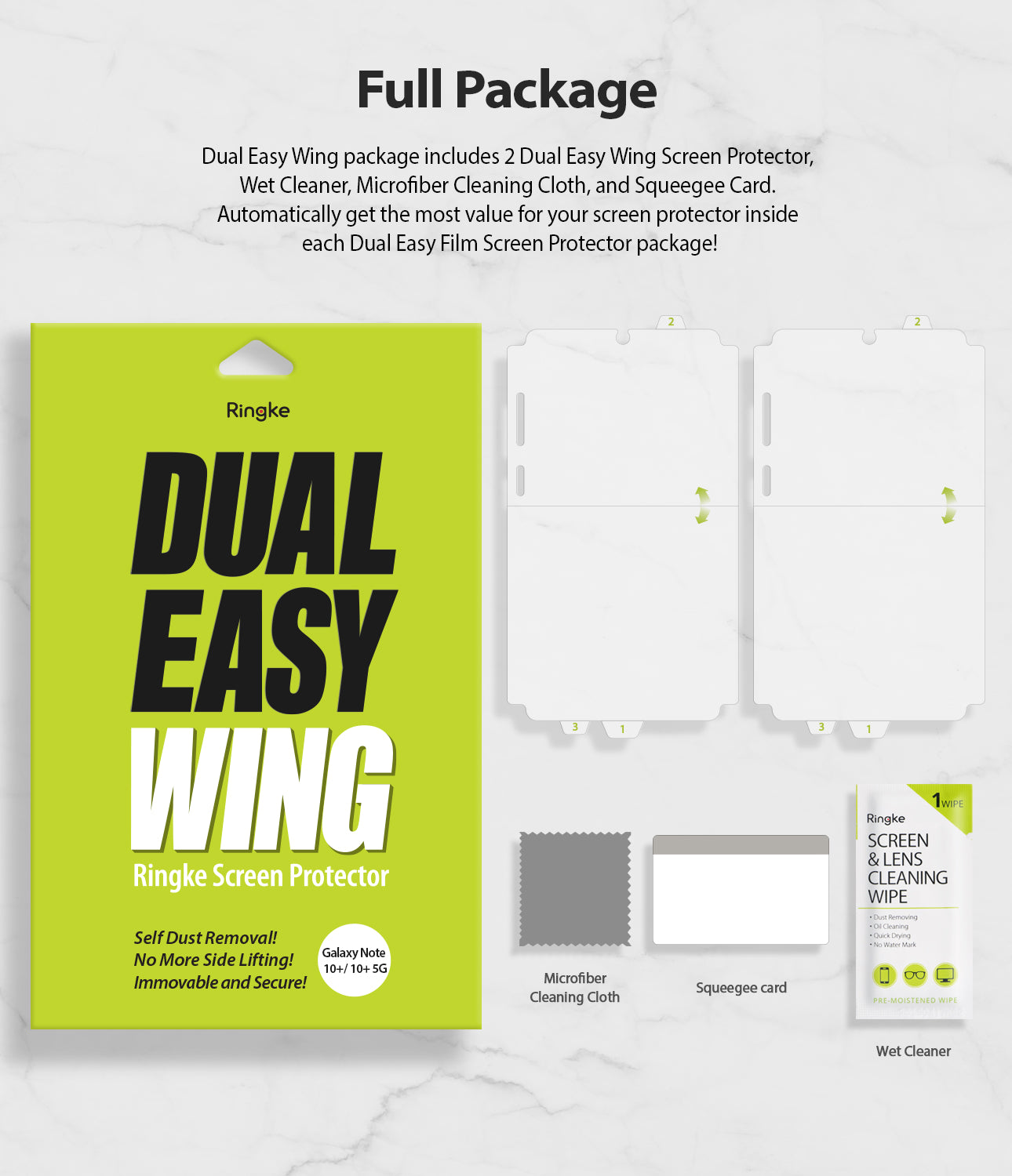 Galaxy Note 10 Plus [Dual Easy Film Wing] Screen Protector [2 Pack]