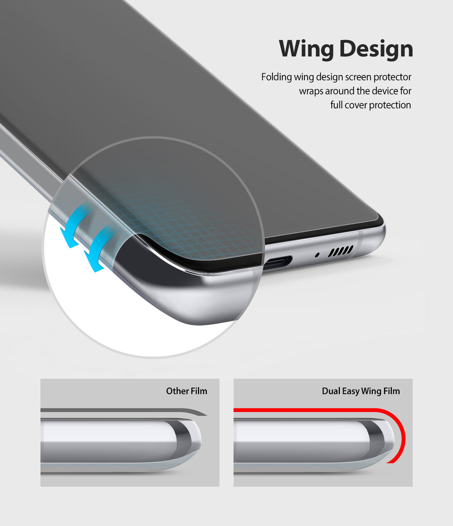 wing design - folding with design screen protector wraps around the device for full cover protection