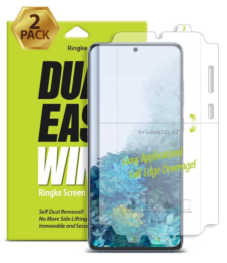 Galaxy S20 Screen Protector Dual Easy Film Wing, 2 Pack, Main image