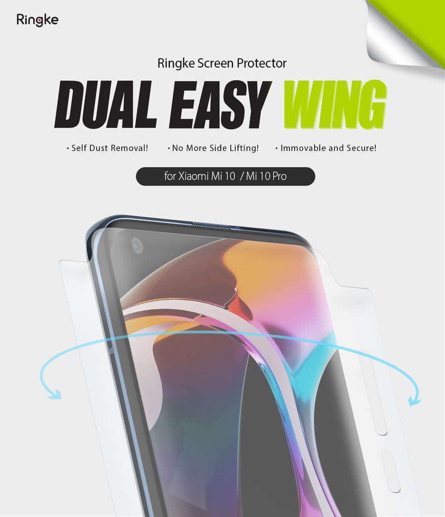 ringke dual easy film wing designed for xiaomi mi 10 / mi 10 pro