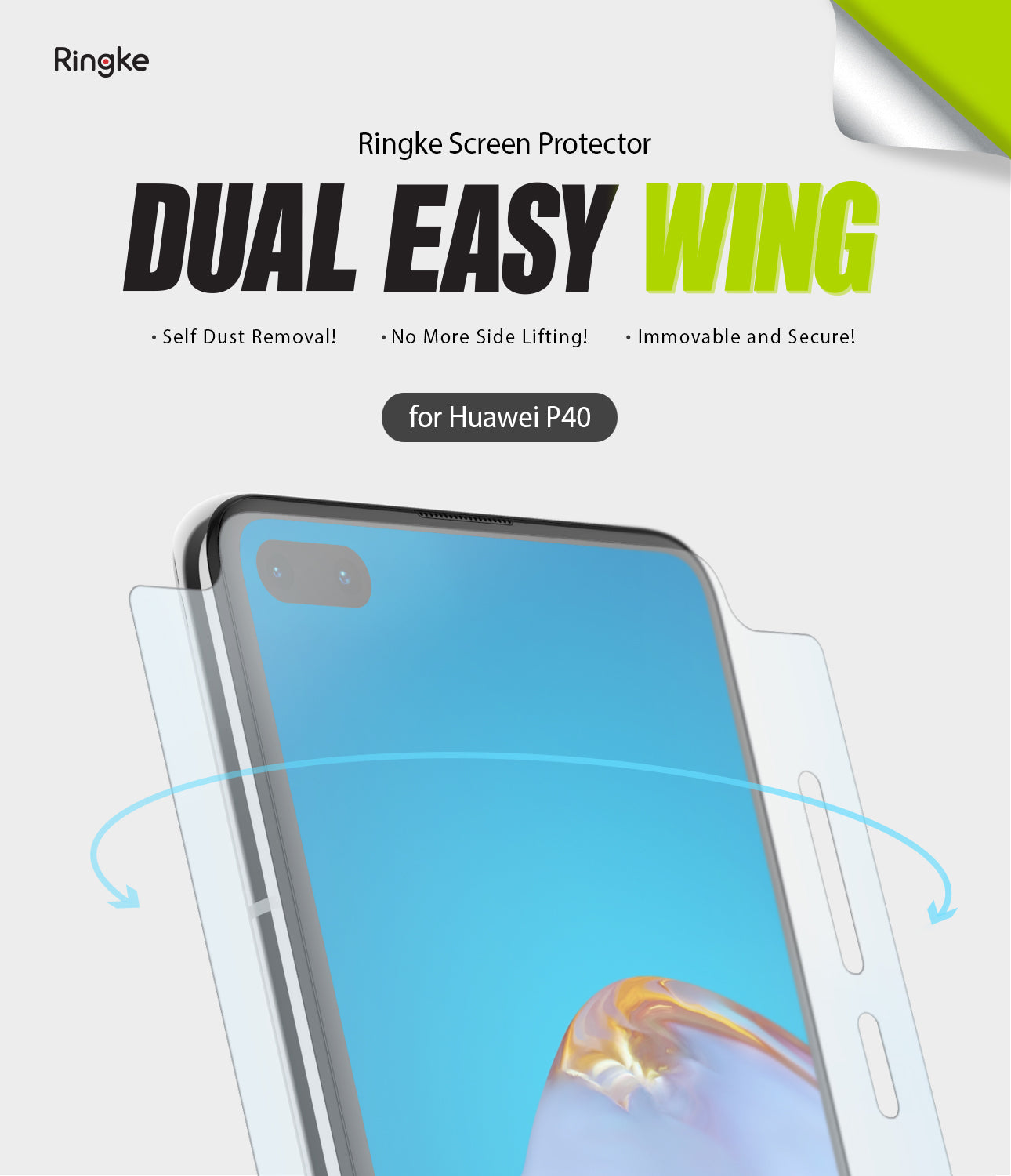 ringke dual easy wing film for huawei p40