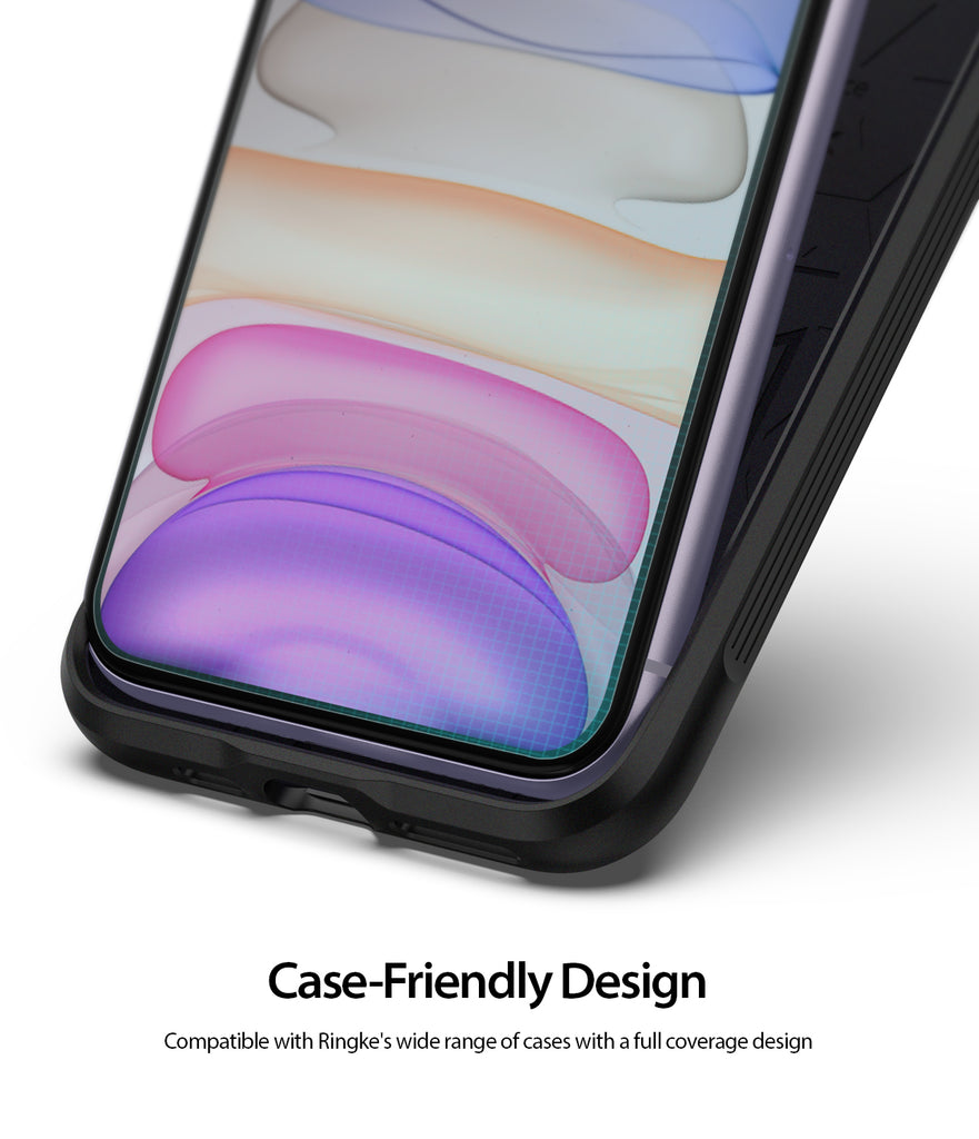Ringke Dual Easy Film Screen Protector for iPhone 11 Case-Friendly Design