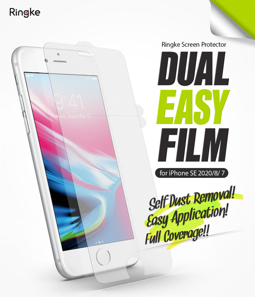 ringke dual easy film screen protector designed for apple iphone 7 / iphone 8 / iphone se 2020