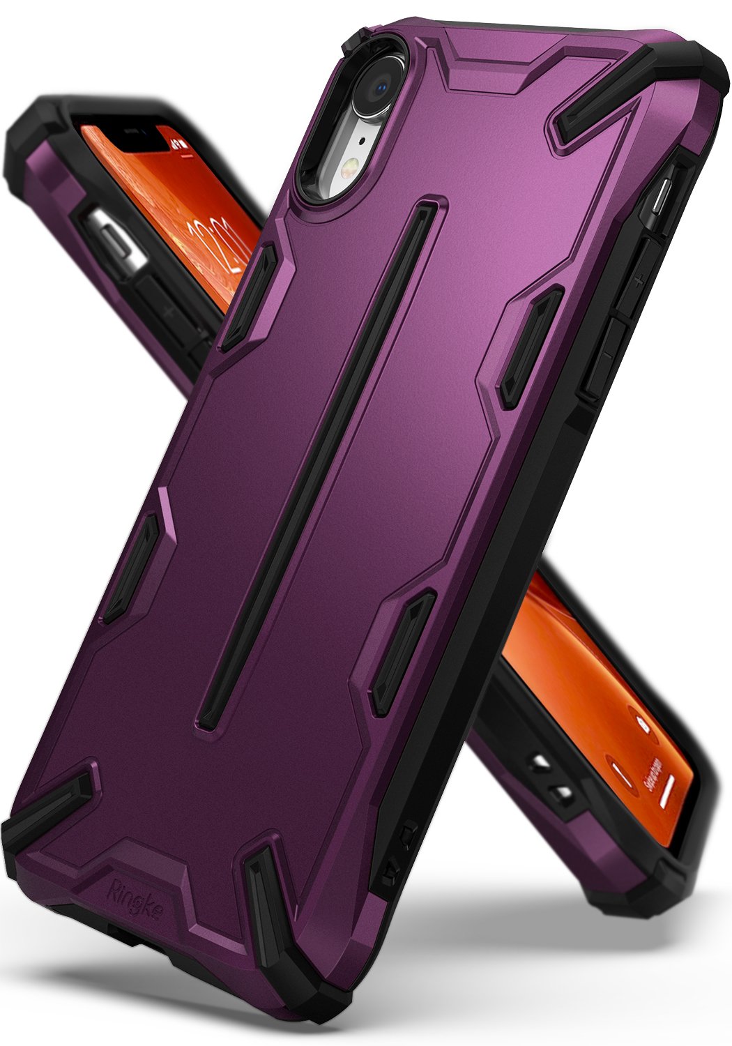 ringke dual-x for iphone xr case cover main metallic purple