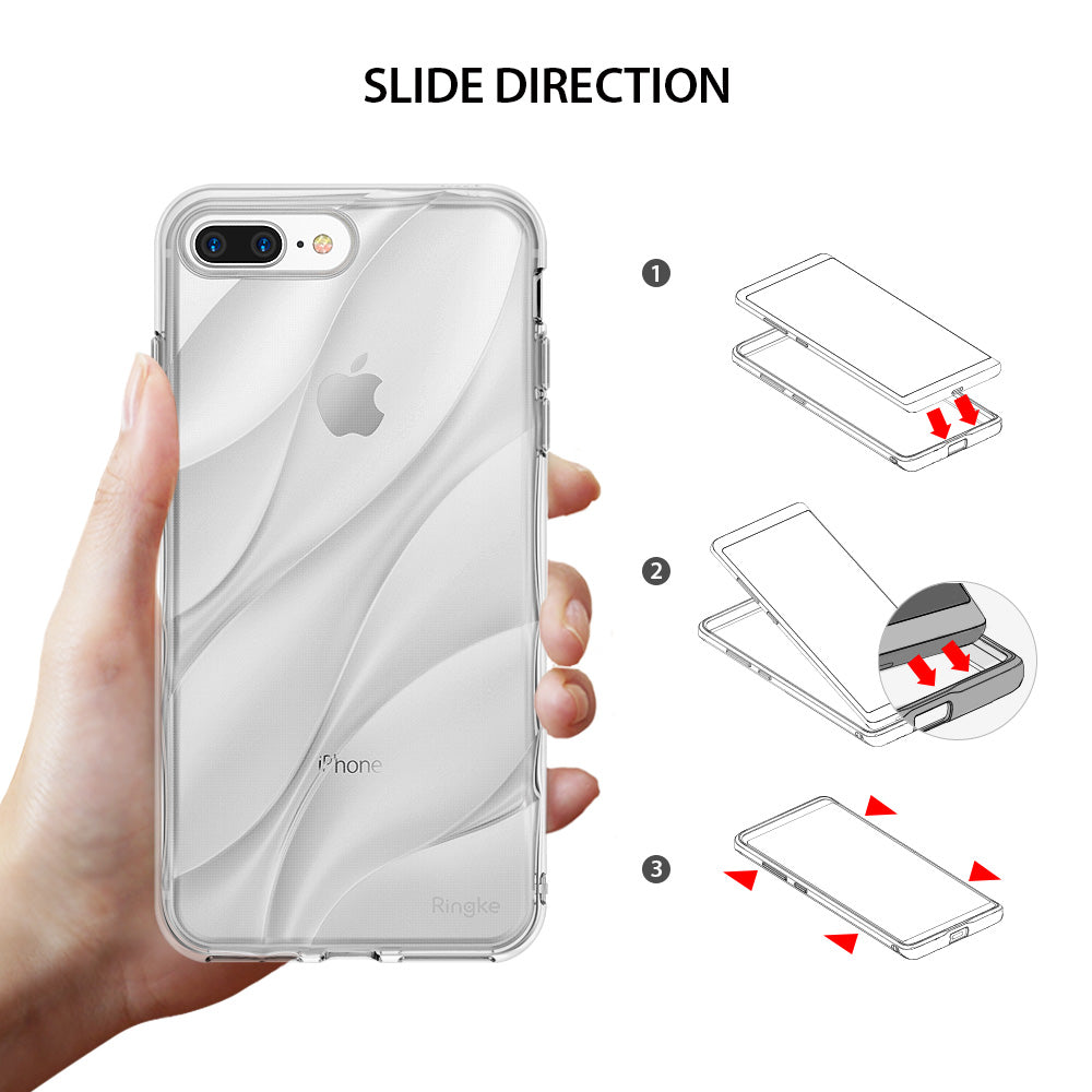 ringke flow streamedline design back case cover for iphone 7 plus 8 plus main slide direction