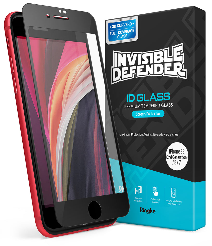 invisible defender glass full cover for iphone se 2020 / iphone 8 / iphone 7
