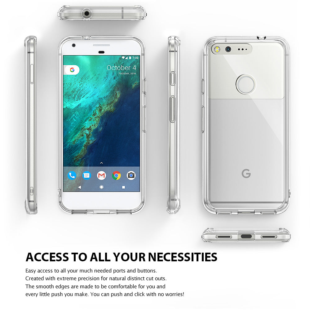ringke fusion clear transparent hard back case cover for google pixel xl main 6 sides