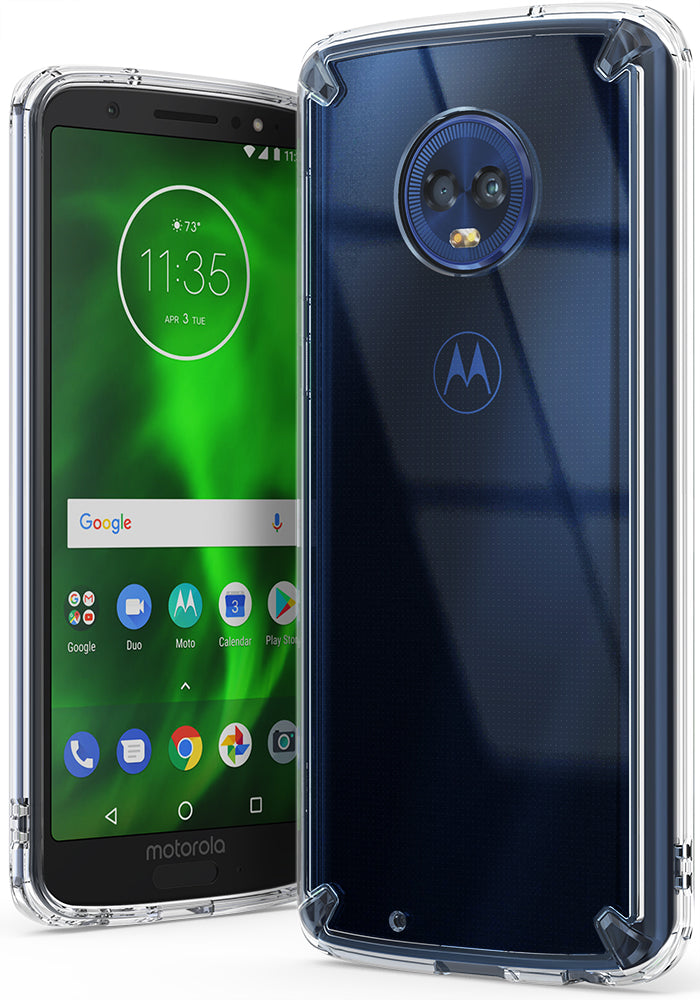 ringke fusion clear transparent hard pc back case cover for moto g6 main clear