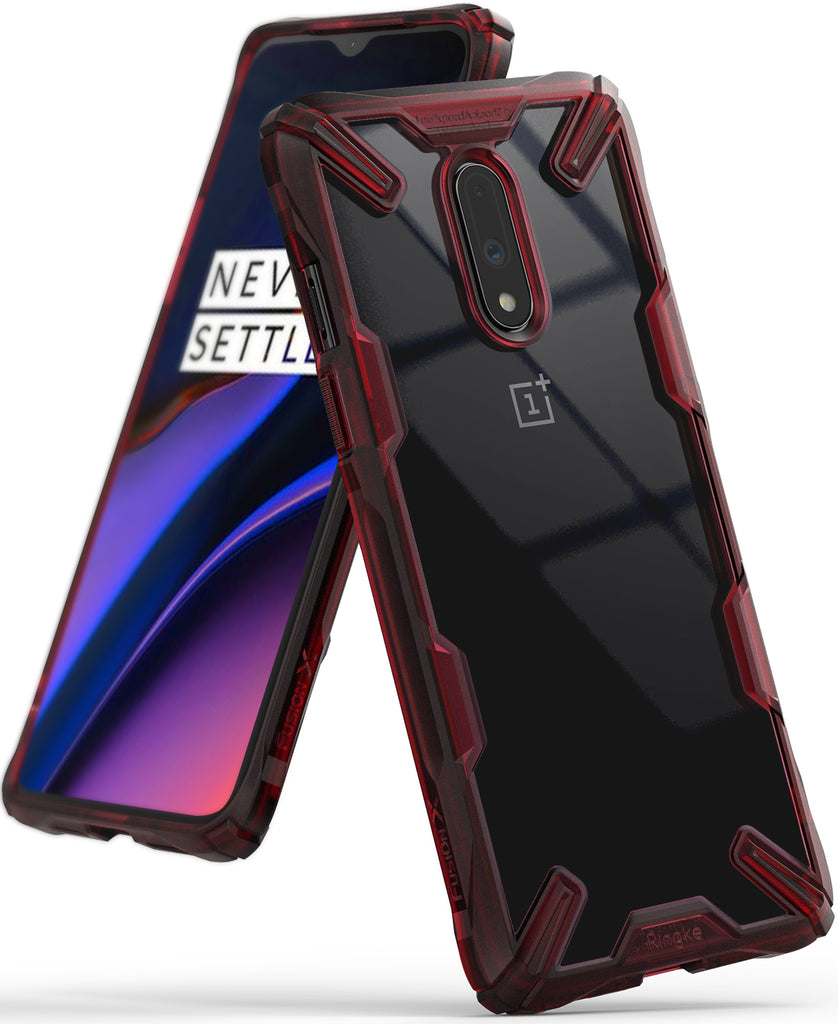 Ringke Fusion-X Designed for OnePlus 7 Ruby Red Case