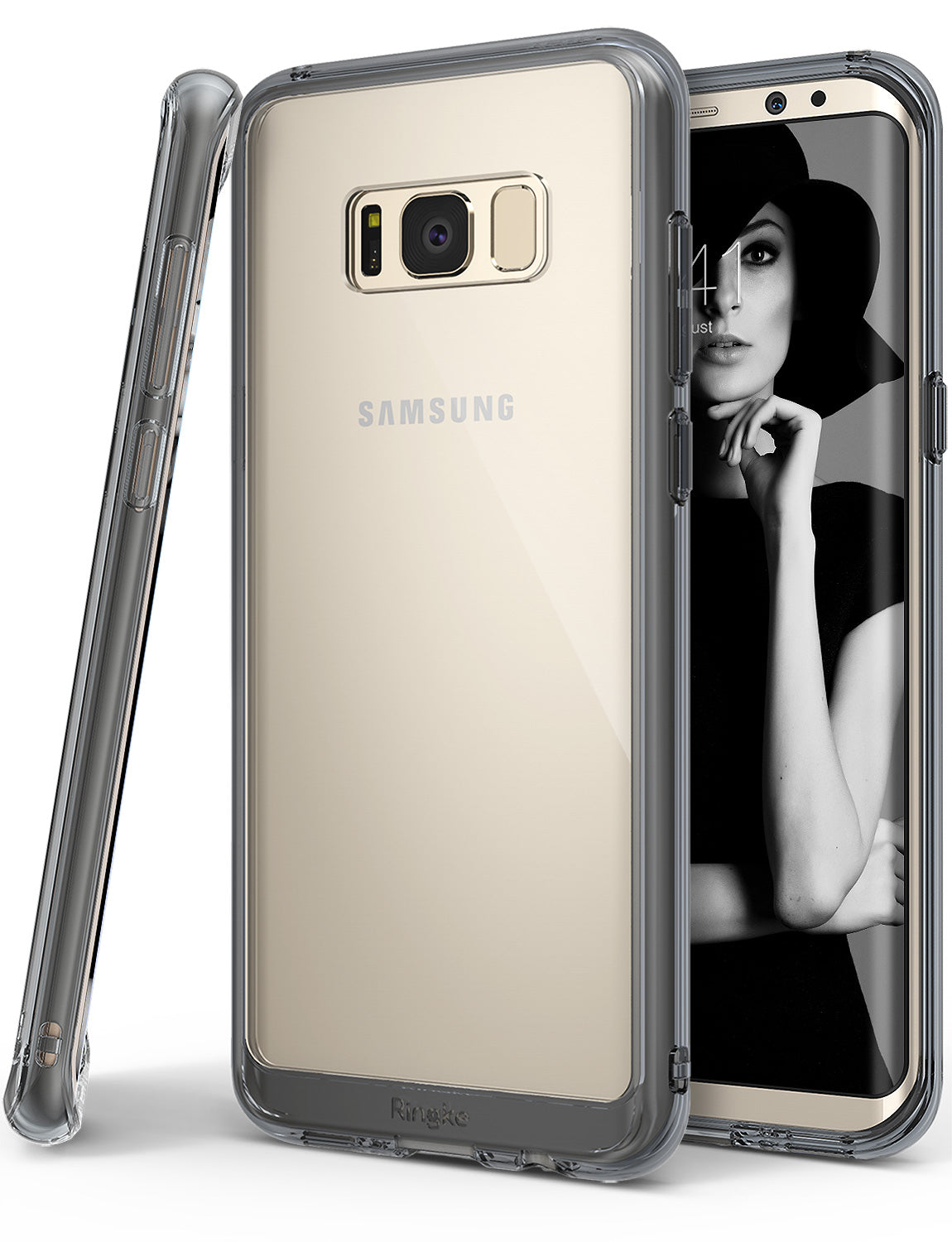 ringke fusion clear transparent hard back cover case for galaxy s8 plus smoke black