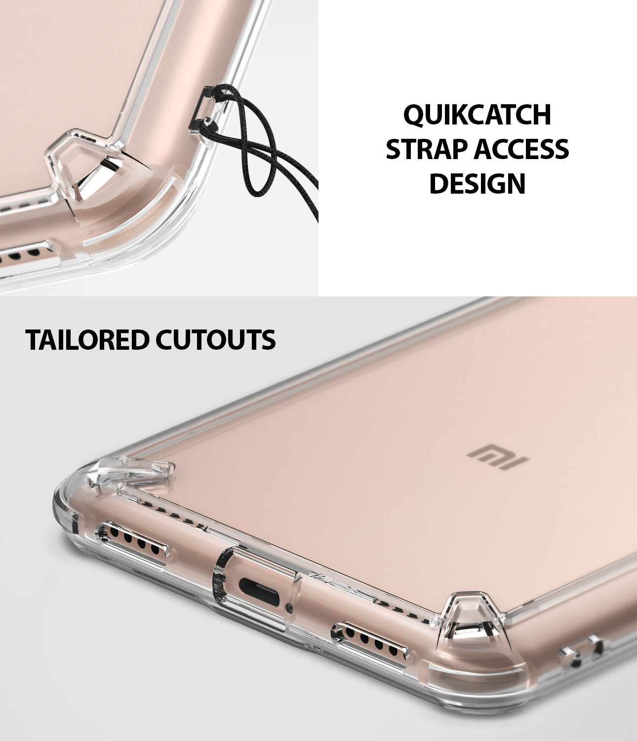 quikcatch strap access design and tailored cutouts