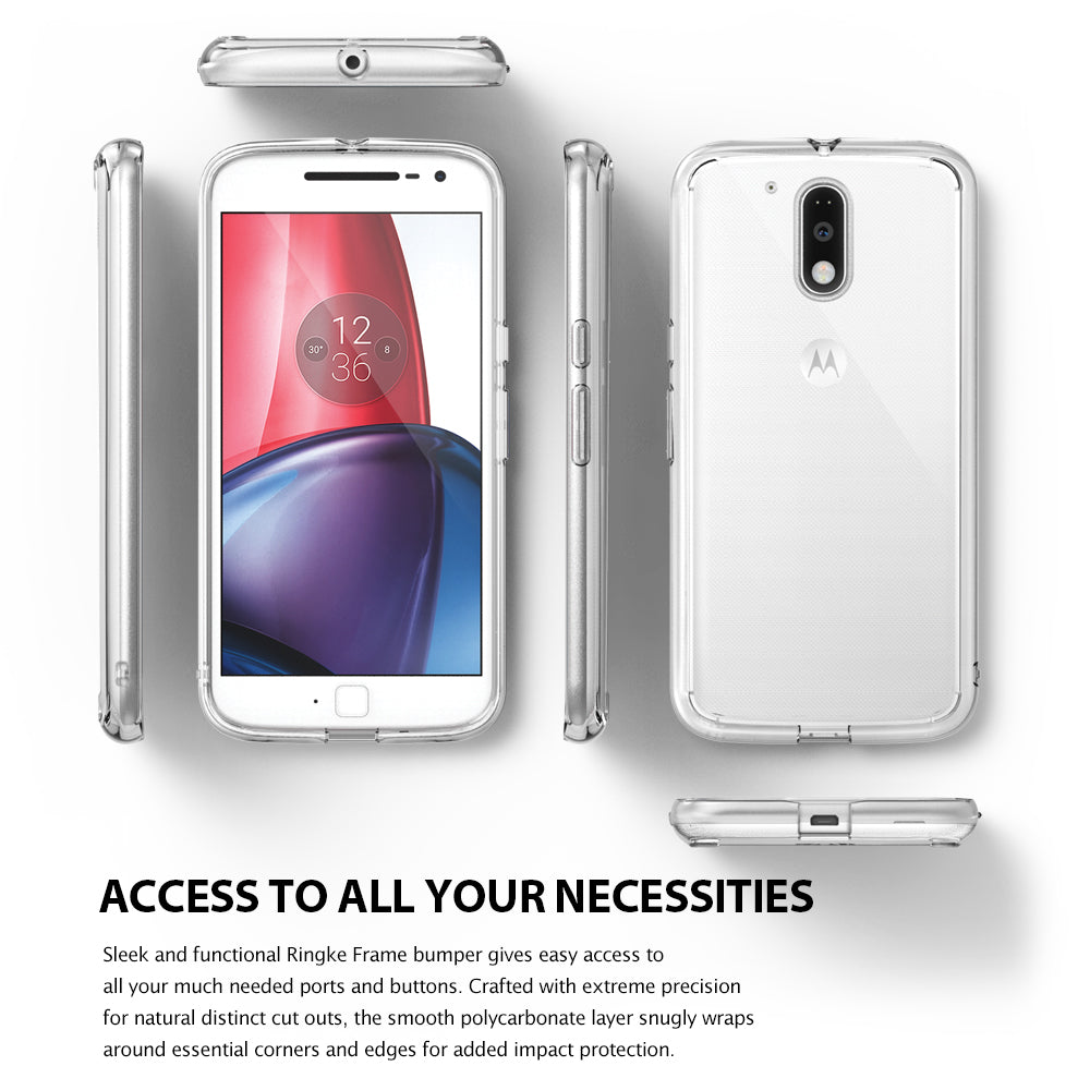 ringke fusion clear transparent hard back cover case for moto g4 and g4 plus main access to all ports