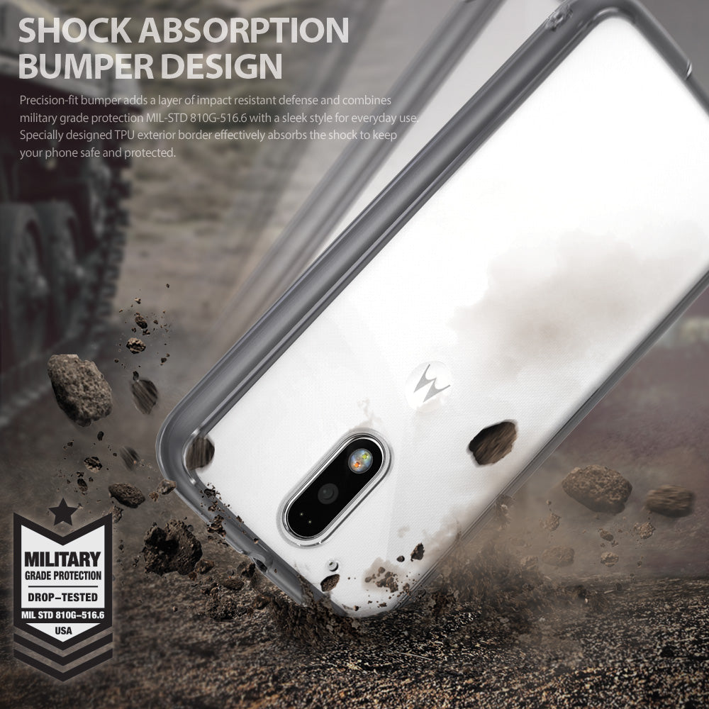ringke fusion clear transparent hard back cover case for moto g4 and g4 plus main shockproof protection