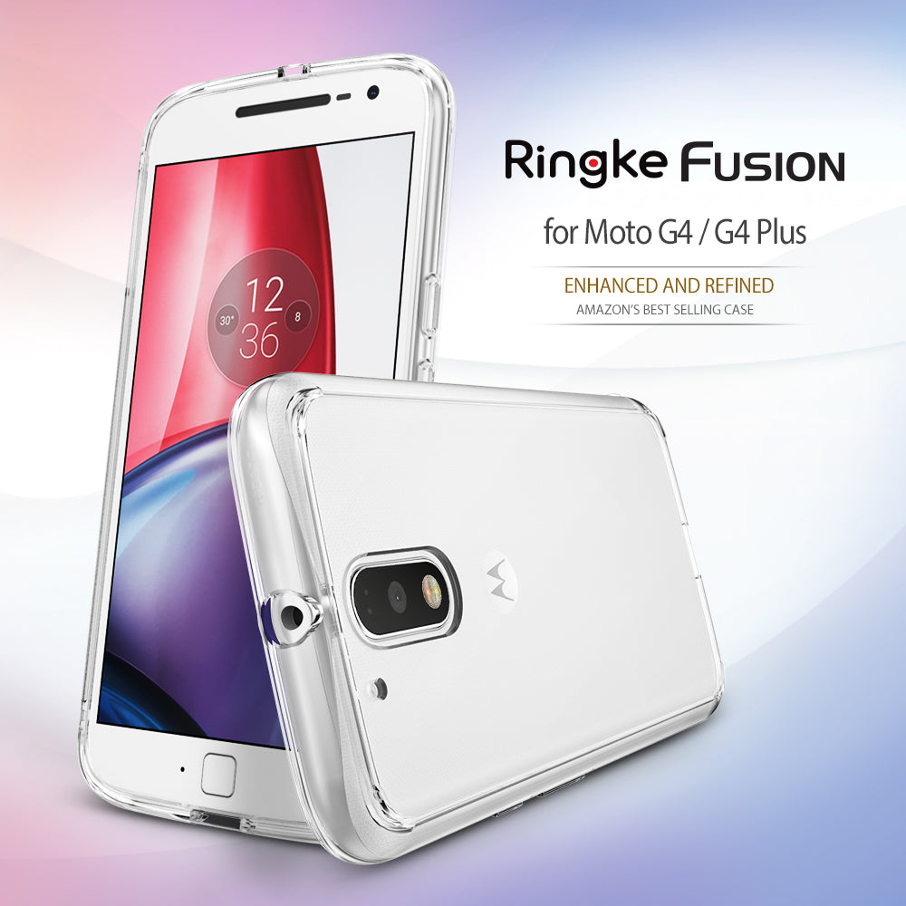 ringke fusion clear transparent hard back cover case for moto g4 and g4 plus main