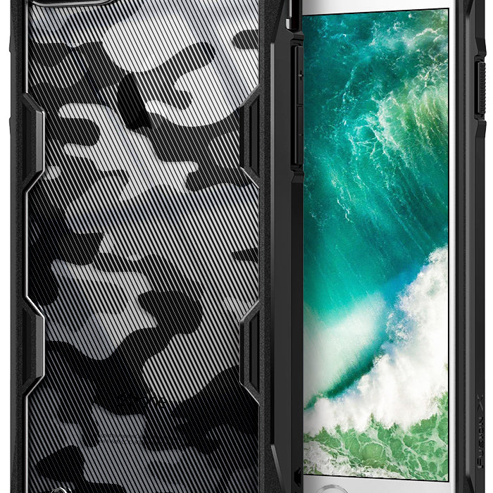 ringke fusion-x advanced bumper heavy duty protective case cover for iphone 7 8 main camo black