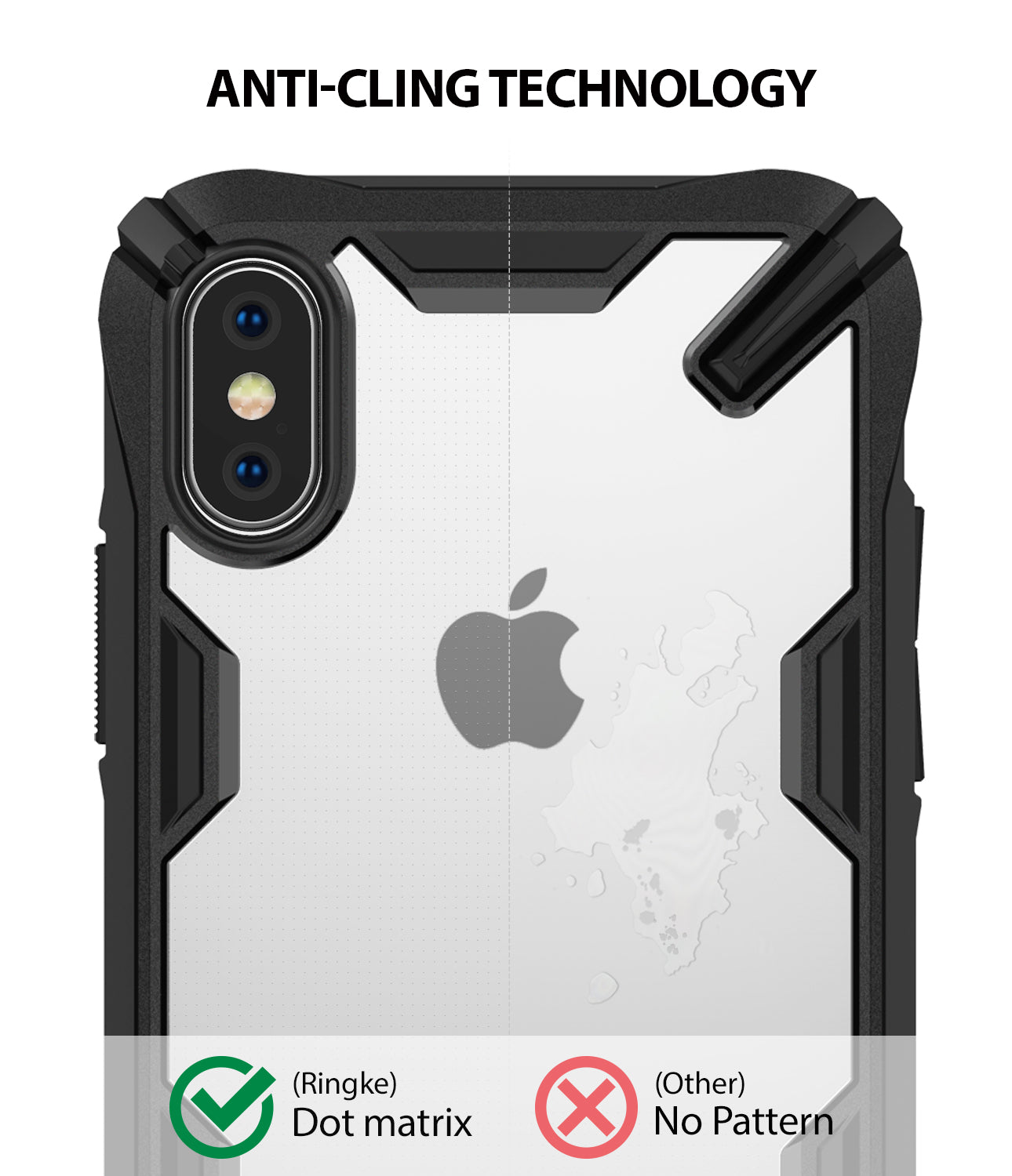ringke fusion-x for apple iphone xs case cover anti-cling technology